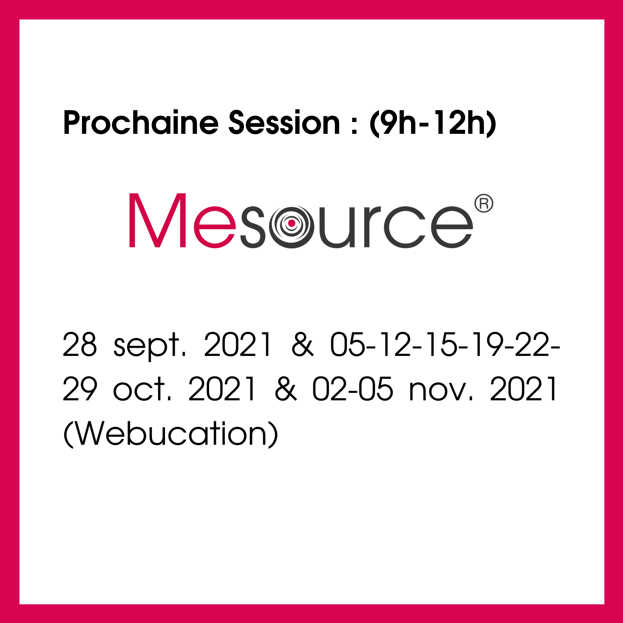 Dates formation Mesource Dates formation Mesource